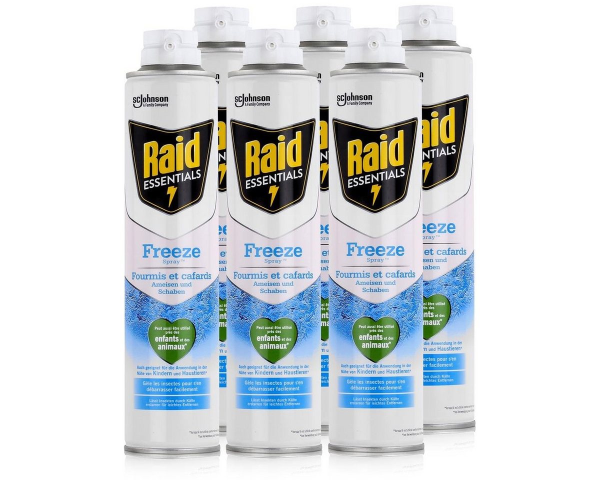 Raid Insektenfalle Raid Essentials Freeze Spray 350ml - Lässt Insekten erstarren (6er Pac von Raid