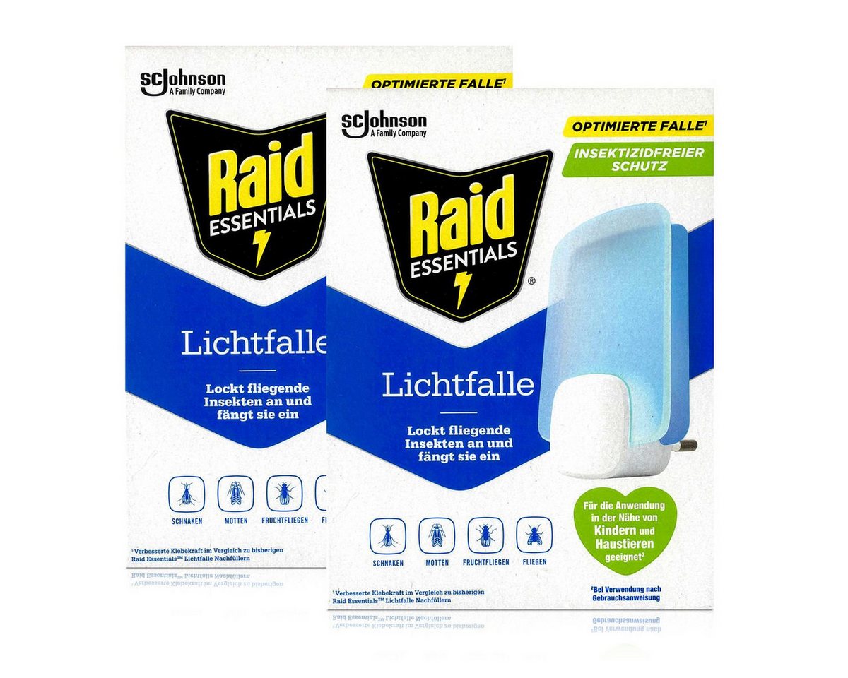 Raid Insektenfalle Raid Essentials Lichtfalle Stecker gegen fliegende Insekten (2er Pack) von Raid