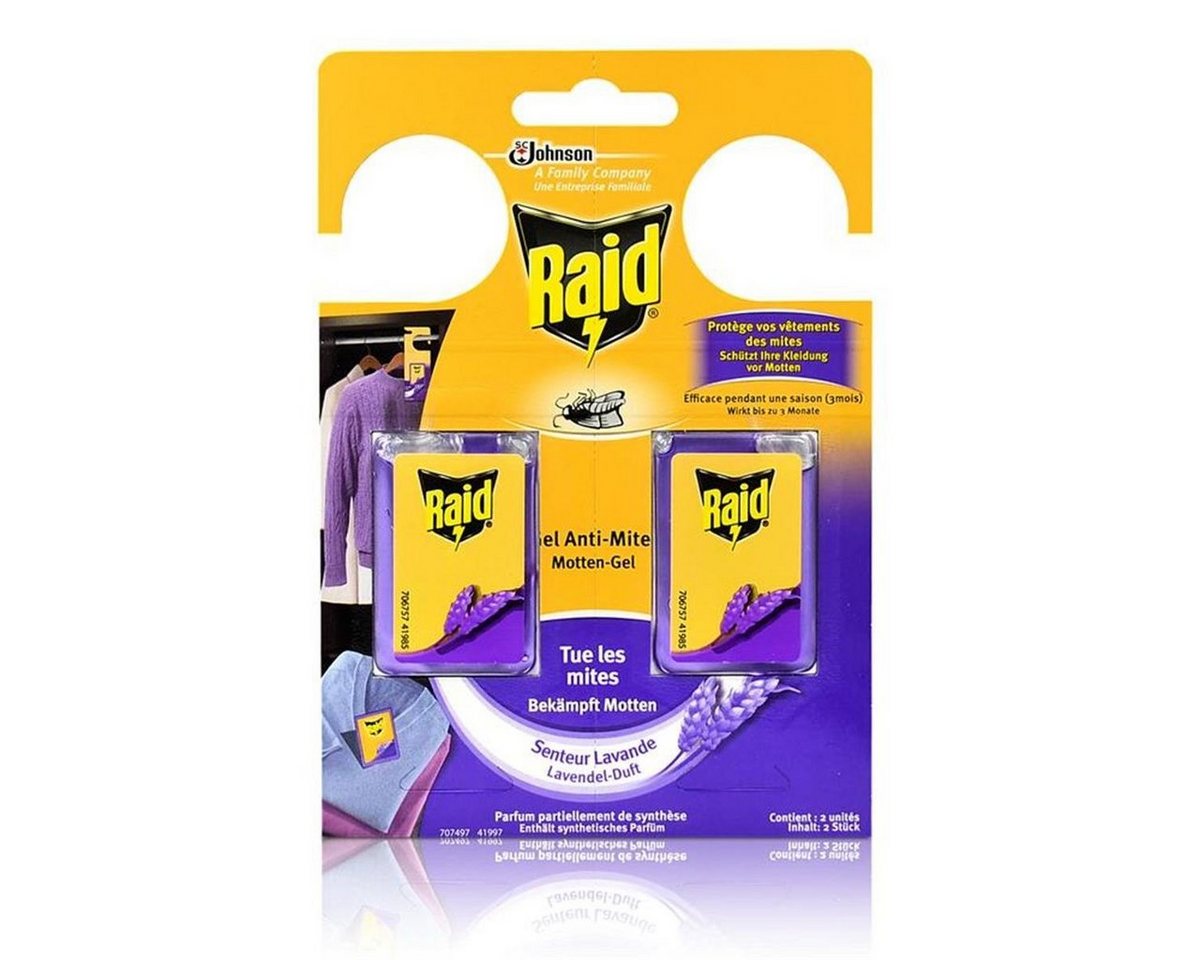 Raid Insektenfalle Raid Motten-Gel Lavendel-Duft - Wirkt bis zu 3 Monate - Schützt Ihre K von Raid