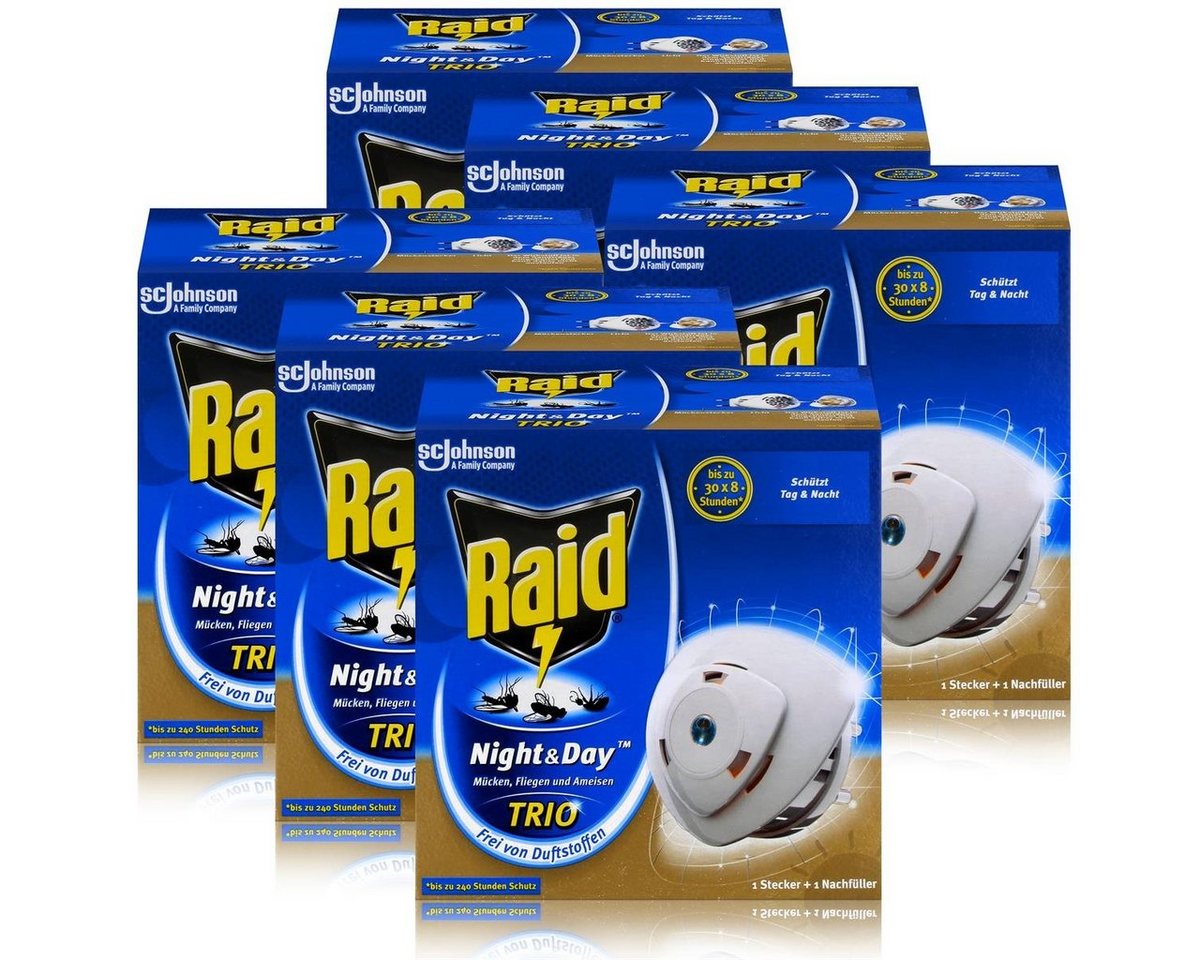 Raid Insektenfalle Raid Night & Day Trio Insekten Stecker & Nachfüller, gegen Mücken (6er von Raid