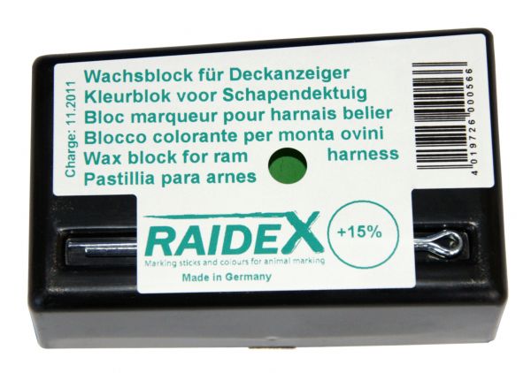 Raidex® Wachsblock GRÜN für Bocksprunggeschirr, Kreide für Deckanze... von Raidex