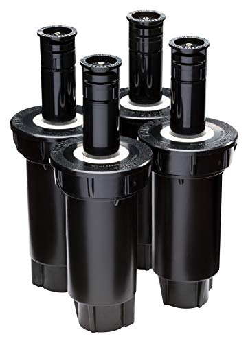 Rain Bird 1802DSH4PK Professioneller Dual-Sprüh-Pop-Up-Sprinkler, 180 ° Halbkreismuster, 2,4 m - 4,1 m Sprühabstand, 5,1 cm Pop-Up-Höhe, 4 Stück von Rain Bird