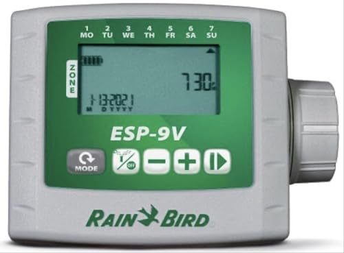 Rain Bird batteriebetriebenes Steuergerät ESP-9V 6 Stationen Bewässerungscomuter Bewässerungscontroller von Rain Bird