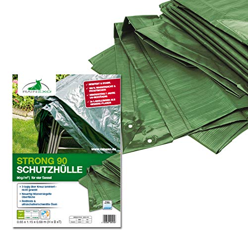 Rainexo Abdeckplane für Gartenmöbel / Wetterschutzhaube hochreißfest, Grün, für 4 stapelbare Sessel 0.65 x 1.15 x 0.68 m Rainexo Abdeckplane für Gartenmöbel / Wetterschutzhaube hochreißfest, Grün, für 4 stapelbare Sessel 0.65 x 1.15 x 0.68 m von Bio Green
