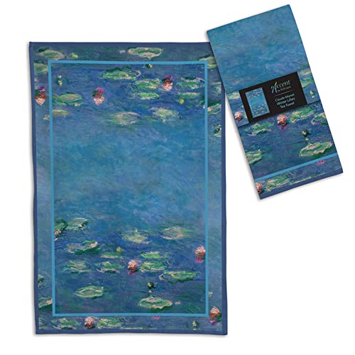 RainCaper Geschirrtücher Küchentücher, 20,3 x 71,1 cm, 100 % Baumwolle, superweiche und saugfähige Geschirrtücher (Monet Seerosen) von RainCaper