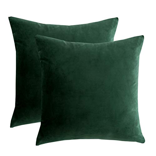 RainRoad Velvet Decorative Throw Pillow Covers Cushion Cover Pillow Case for Sofa Couch Bed Chair,Soft Square Dark Green Throw Pillows 18x18 Inch,Set of 2 RainRoad Velvet Decorative Throw Pillow Covers Cushion Cover Pillow Case for Sofa Couch Bed Chair,Soft Square Dark Green Throw Pillows 18x18 Inch,Set of 2 von RainRoad