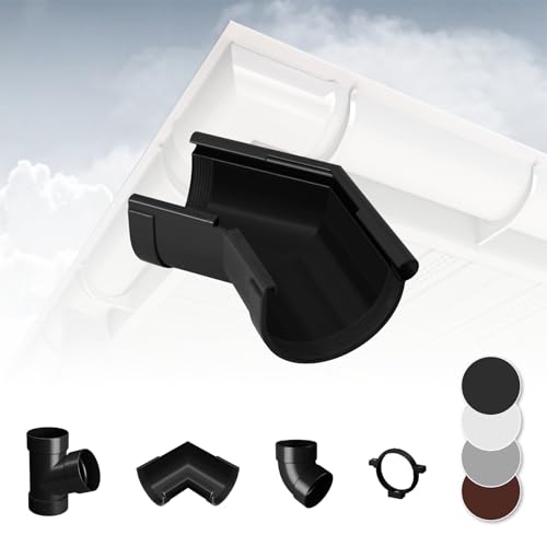 RAINWAY L Regenrinnen System (Rinnenwinkel Außen 135° anthrazit) - PVC-U Kunststoff in 4 Farben, für Dachflächen > 100m² empfohlen, Eckstück 135 Grad Bogen von RainWay