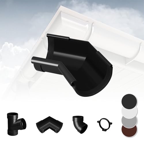 RAINWAY L Regenrinnen System (Rinnenwinkel Innen 135° anthrazit) - PVC-U Kunststoff in 4 Farben, für Dachflächen > 100m² empfohlen, Eckstück 135 Grad Bogen von RainWay
