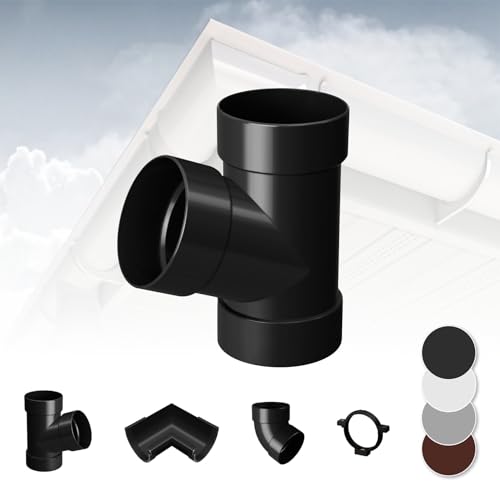 RAINWAY L Regenrinnen System (Rohrabzweig 67° anthrazit) - PVC-U Kunststoff in 4 Farben, für Dachflächen > 100m² empfohlen, Abzweig Rohrbogen Zubehör von RainWay