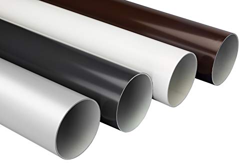 RAINWAY S Fallrohr Sparpaket (20 Meter, grau) - 75mm, PVC-U Kunststoff, für Dachflächen > 100m² empfohlen, Ablauf Rohr Regenrinnen von RainWay