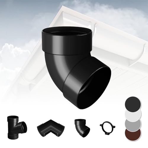 RAINWAY S Regenrinnen System (Rohrbogen 67° zweifach anthrazit) - PVC-U Kunststoff in 4 Farben, für Dachflächen < 100m² empfohlen, Eckstück Bogen 67 Grad von RainWay