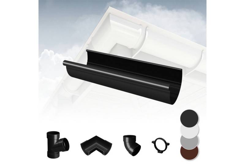 RainWay Dachrinne, Regenrinnen System (Dachrinne) - PVC-U Kunststoff in 4 Farben, für Dachflächen < 100m² empfohlen, Regenrinne Gartenhaus Carport von RainWay
