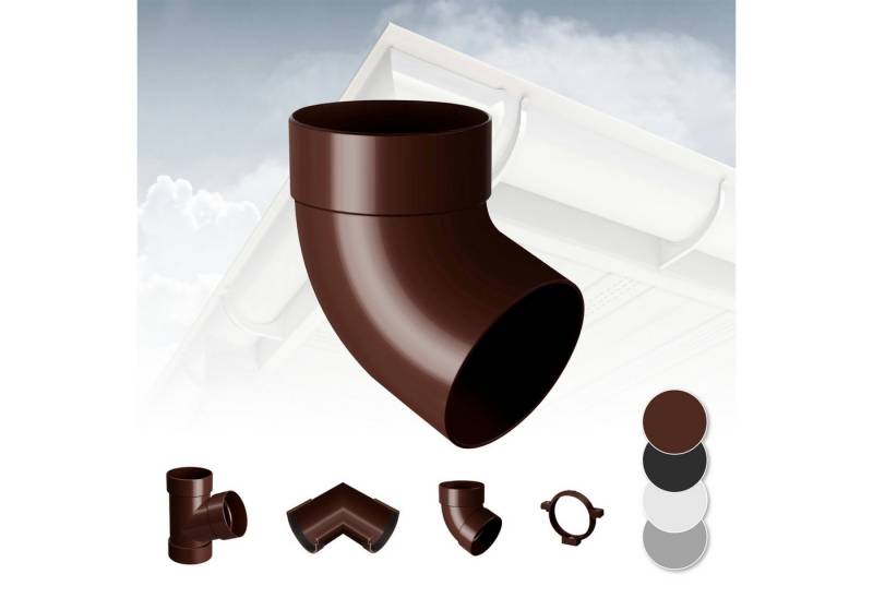 RainWay Dachrinne, Regenrinnen System (Rohrbogen 67° einfach) - PVC-U Kunststoff in 4 Farben, für Dachflächen < 100m² empfohlen, Eckstück Bogen 67 Grad von RainWay