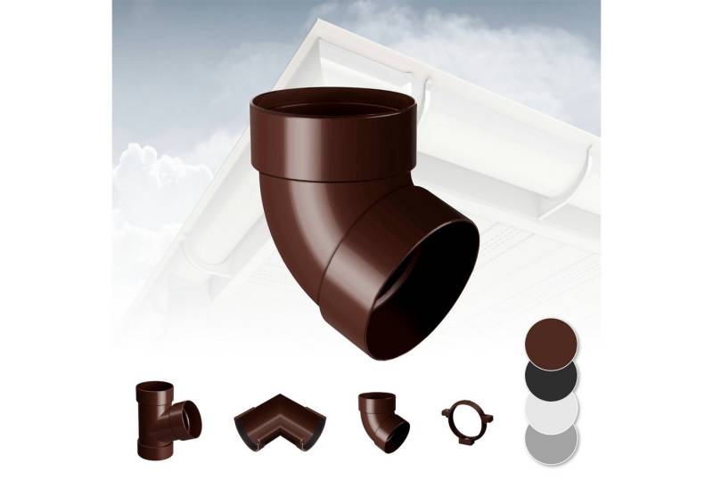 RainWay Dachrinne, Regenrinnen System (Rohrbogen 67° zweifach) - PVC-U Kunststoff in 4 Farben, für Dachflächen < 100m² empfohlen, Eckstück Bogen 67 Grad von RainWay