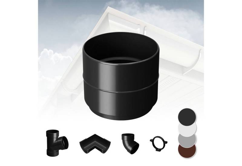 RainWay Dachrinne, Regenrinnen System (Rohrmuffe) - PVC-U Kunststoff in 4 Farben, für Dachflächen > 100m² empfohlen, Muffe Zubehör Plastik Verbinder von RainWay