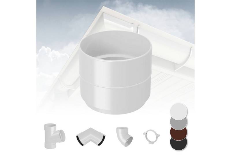 RainWay Dachrinne, Regenrinnen System (Rohrmuffe) - PVC-U Kunststoff in 4 Farben, für Dachflächen > 100m² empfohlen, Muffe Zubehör Plastik Verbinder von RainWay