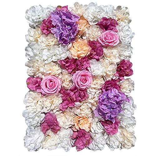 RainWeel 12 Pcs Künstliche Blumenwand DIY Kunstblumen Panel Deko Seidenblume für Garten Hochzeit Fotografie Hintergrund von RainWeel