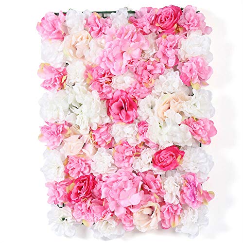 20 x Künstliche Blumenwand Paneele Seidenblume Rosenwand DIY Deko Hintergrund Hochzeit Blumenwand Kunstblumen 40 x 60 cm von RainWeel