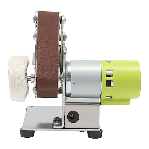 Bandschleifer Mini Schleifmaschine Satz mit 10 Schleifbändern 25 * 330mm und Polierscheibe 150W 775er Motor Poliermaschinen 7 Gänge Belt Sander Grinder von RainWeel