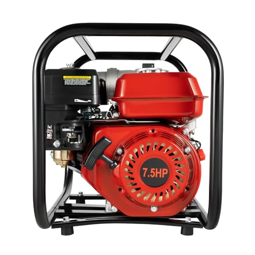 Benzin Wasserpumpe für Landwirtschaftliche Bewässerung 7,5 PS 4-Takt Motorpumpe Einzylinder 196cc Gartenpumpe Teichpumpe von RainWeel