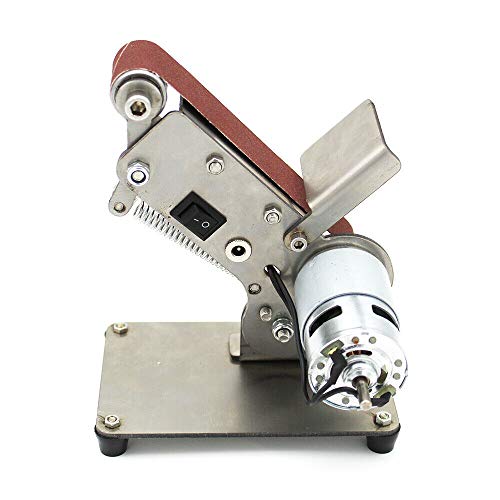 Elektrisch Bandschleifer Mini Bandmaschine DIY Poliermaschine Tischschleifer mit 895 Spindelmotor 24V 600 m/min von RainWeel