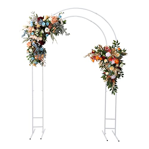 Hochzeitsbogen Ballonbogen Doppelrohr Arch Gartenbogen Traubogen 150 * 50 * 220cm Metall Ständer Blumenbogen Hintergrund Dekor für Hochzeit,Party, Garten (Weiß) von RainWeel
