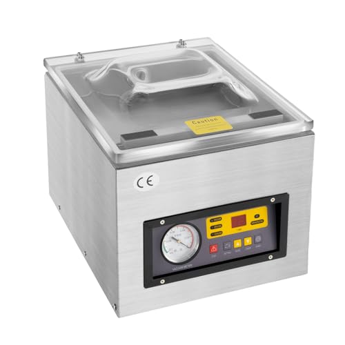 Kammervakuumierer 3-in-1 Vakuumiergerät (Vakuumieren, Versiegeln, Kühlen) 120W Kommerzielle Vakuumversiegelungsmaschine 26cm Dichtungsstange Absaugrate: 5.5L/s von RainWeel