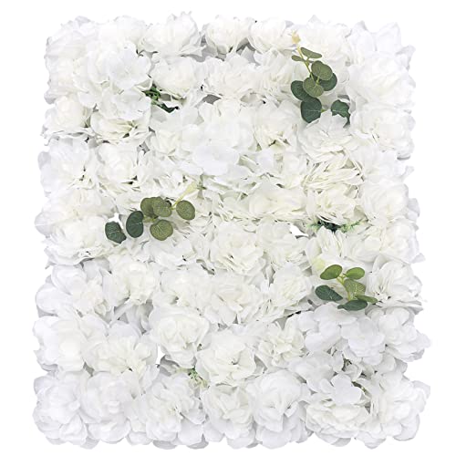 Künstliche Blumenwand 12 Stück Rosenwand Weiß Kunstblumen Deko für Hochzeit Partei Schaufenster von RainWeel