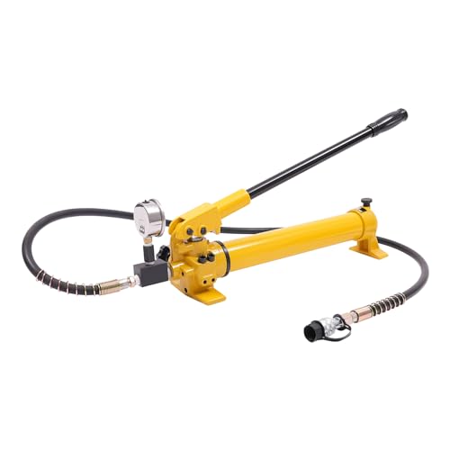 Manuelle Hydraulikpumpe 700 Bar Hydraulische Handpumpe mit Manometer 1.9m Hochdruck-Ölleitung ZG3/8'' Gewindeanschluss von RainWeel