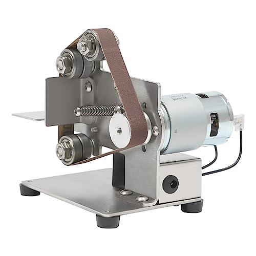 Mini Bandschleifer Standbandschleifer Belt Sander mit 775er Motor 150W DIY-Poliermaschinen 7 Gänge Schleifmaschine mit 10 Schleifbändern 15 * 330mm von RainWeel