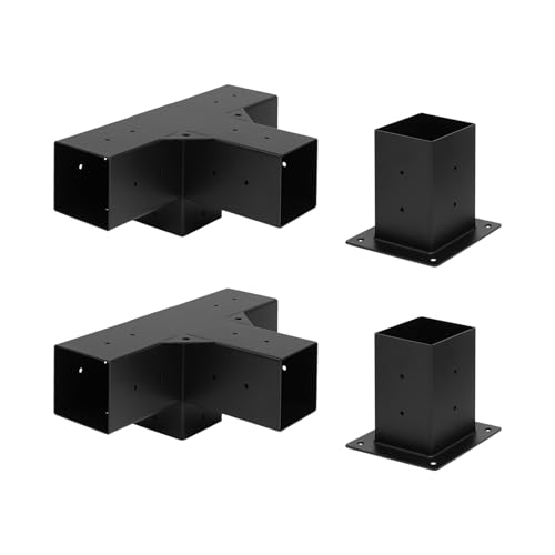 Pfostenverbinder zwei 4-Wege Eckwinkeln und zwei Sockeln Eckverbinder Holzverbinder für Weich- und Hartholz mit den Maßen 3,54x3,54 Zoll Schwarz Pfostenverbinder zwei 4-Wege Eckwinkeln und zwei Sockeln Eckverbinder Holzverbinder für Weich- und Hartholz mit den Maßen 3,54x3,54 Zoll Schwarz von RainWeel