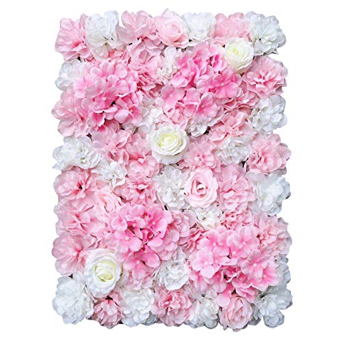 RainWeel 6 Stücke Künstliche Blumenwand Kunstblumen Panel für Garten Hochzeit Dekor 60 x 40cm von RainWeel