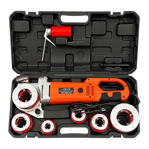 Rohrgewindeschneider 2300W Elektrischer Rohreinfädler Gewindeschneidmaschine mit 6 Gewindeschneidbacken (1/2'‚, 3/4‘', 1'‚, 1 1/4‘', 1 1/2'‚, 2‘') von RainWeel