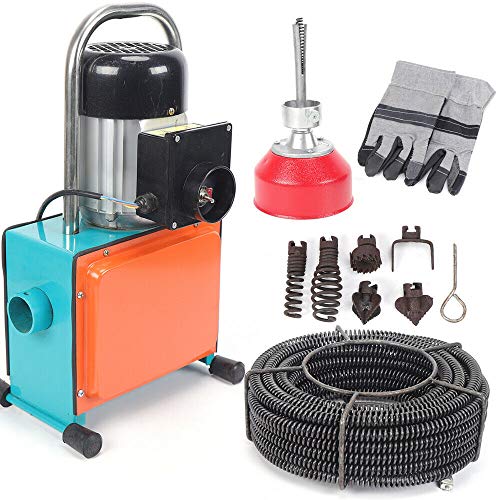 Rohrreinigungsmaschine 1000W Abflussreiniger für Rohrdurchmesser: 20-150 mm Rohrreinigungsgerät mit 16 mm Bohrer-Set von RainWeel