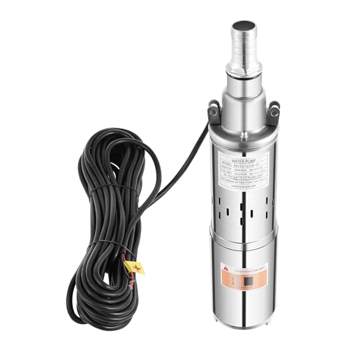 Tauchpumpe Edelstahl Wasserpumpen 1.2m³/h Fördermenge 180W 12V Brunnenpumpe Tauchbrunnenpumpe Kabellänge: 17m von RainWeel