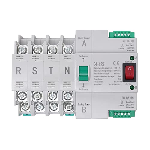 Umschalter Transferschalter Dual Power Automatischer Transferschalter 4P 100A 220V Doppeltransferschalter von RainWeel