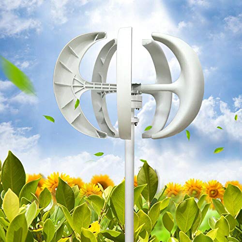 Windkraftanlage, Windturbine Generator Vertikale Achse Windkraftanlage 24V 600W 5 Blades Weiß Laterne Elektromagnetisch Steuersystem von RainWeel