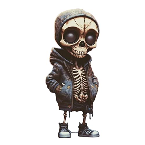 Coole Skelett Figuren, Statue Skelett-Denkmal, Sammelbare Gothic-Totenkopf-Skulptur, Mini Harz Skelettfiguren Gothic Heimdekoration, Exquisite Totenkopf Statue, Für Halloween-Party-Schreibtisch-Heimbü von Rainao