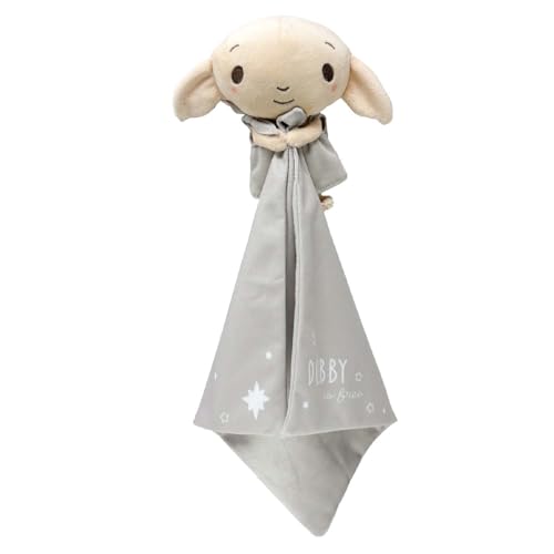 Rainbow Designs Harry Potter Dobby Schmusetuch für Neugeborene – samtig weiche graue Schmusetuch mit Plüsch-Haus-Elfe & Stern-Details – kuscheliger Kuschelbegleiter für Babys ab Geburt von Rainbow Designs