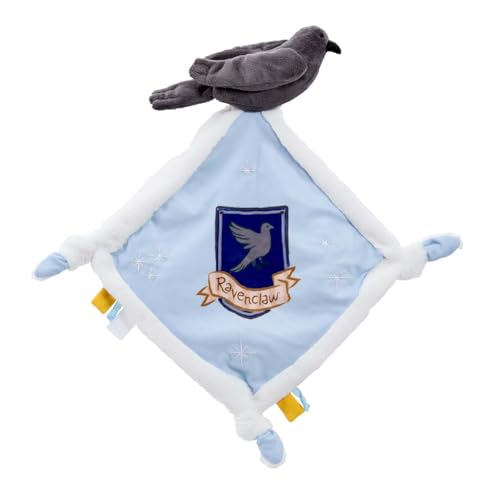 Rainbow Designs Harry Potter Ravenclaw Schmusetuch für Neugeborene - Weiche Plüsch-Schmusetuch mit Rabe und Wappen - Baby Kuscheldecke mit geknoteten Ecken & taktilen Tags von Rainbow Designs