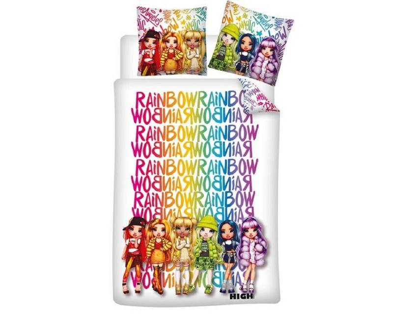 Rainbow High Bettwäsche Set Poly-Baumwolle Decke & Kissenbezug 140x200 + 65x65 cm von Rainbow High