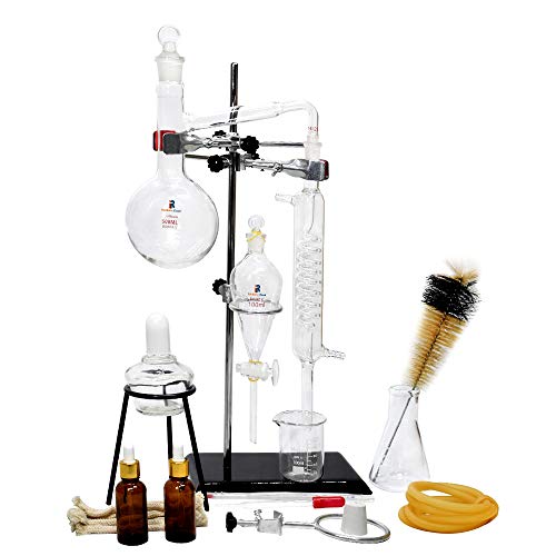 Professionelles 500 ml Chemieglas Dampfdestillationsgerät DIY ätherisches Öl Destillier-Kit Labor Glaswaren Kit mit verdicktem Flachmann Serpentin Kondensator Professionelles 500 ml Chemieglas Dampfdestillationsgerät DIY ätherisches Öl Destillier-Kit Labor Glaswaren Kit mit verdicktem Flachmann Serpentin Kondensator von Rainbow_Road