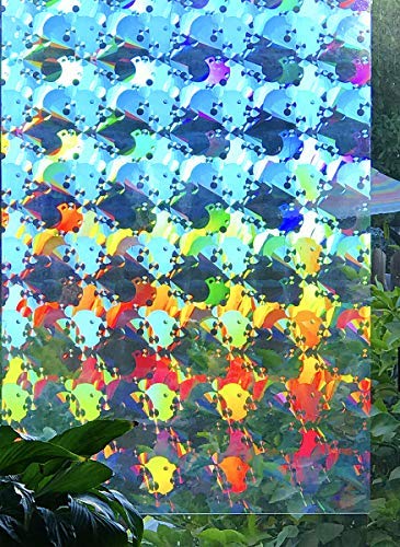 Dekorative Regenbogen-Fensterfolie, holografisch, prismatisch, geätzter Glaseffekt, füllen Sie Ihr Haus mit Regenbogenlicht, 61 x 91 cm, Paneele – Ambrosia Muster von Rainbow Symphony