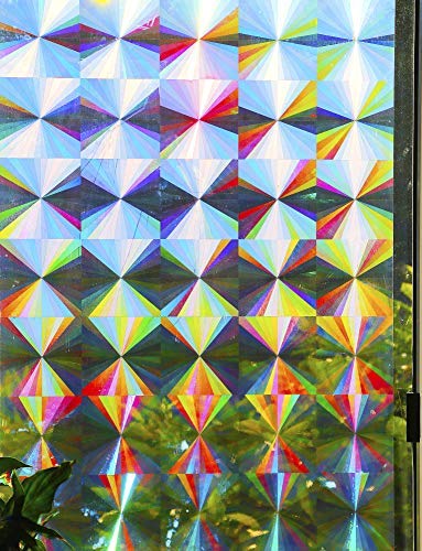 Rainbow Symphony - Regenbogen-Sonnenfänger-Fensterfolie, radiales Muster, 61 x 91 cm, hergestellt in den USA von Rainbow Symphony