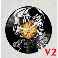 Klimt The Kiss Hochzeit Valentinstag Geschenk Vinyl Schallplatte Wanduhr Idee Kunst Dekorieren Home von RainbowArtOasis