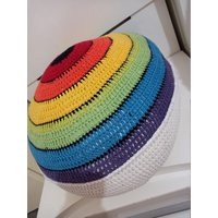 Handgefertigter Bezug Für Einen Pouf Boho Knit Sitzsack von RainbowCrochetLove