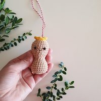 Weihnachtsschmuck, Mini-Erdnussprinzessin, Weihnachtsdekoration, Babydekoration, Strickornament, Gehäkelte Erdnussprinzessin von RainbowHappiness