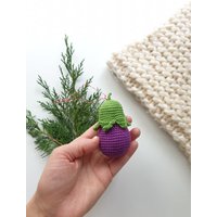 Weihnachtsschmuck Gemüse, Gehäkelte Aubergine, Kindergeschenk, Weihnachtsbaumschmuck, Weihnachtsschmuck, Baumschmuck Spielzeug, Weihnachtsdekoration von RainbowHappiness