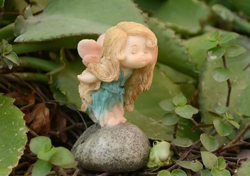 RainbowJise Garten Harz Meerjungfrau Figur Fee Miniaturfiguren Feengarten und Aquarium Dekorationen Niedliche Meerjungfrau Statue Figur (stehend) von RainbowJise