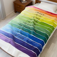 Rainbow Pride Blanket - Lgbtq Affirmation Geschenk | Selbstliebe Kuscheldecke Positive Quotes Queer Gift Colorful Cozy Rainbow Pride Blanket - Lgbtq Affirmation Geschenk | Selbstliebe Kuscheldecke Positive Quotes Queer Gift Colorful Cozy von RainbowPrideStudioCo